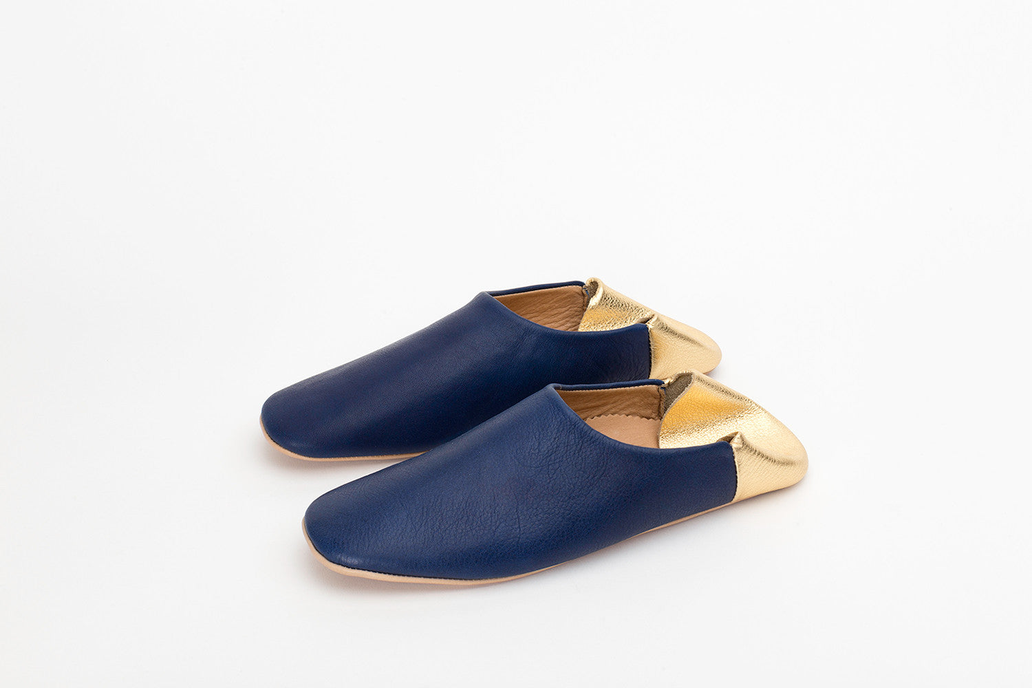 Pair of Cute Women's Leather Slippers / House Shoes | Blue